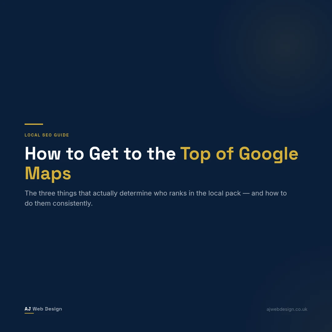 how to get to the top of Google Maps — local pack showing three trade businesses ranked in Cambridge