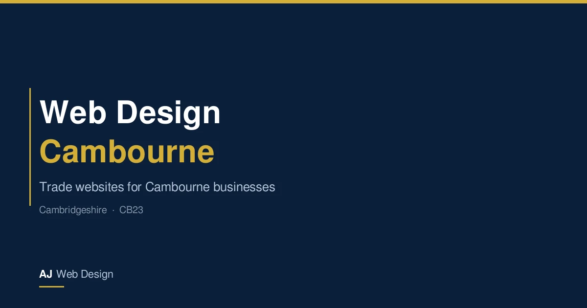 Web design Cambourne — local trade business website by AJ Web Design