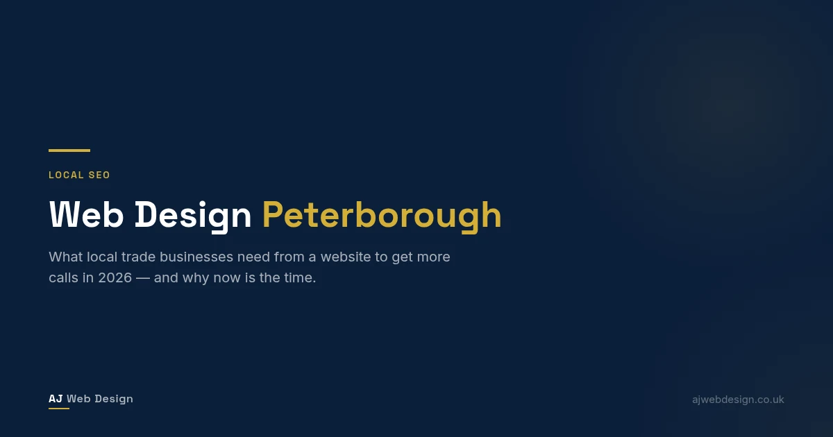 Web design Peterborough — local trade business website by AJ Web Design