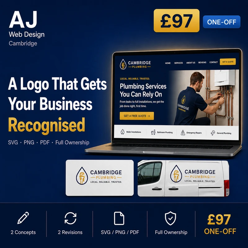 Logo Design for Trade Businesses — £97 — AJ Web Design Cambridge