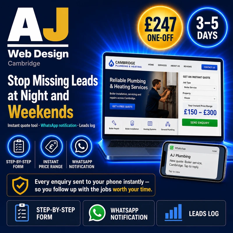 AI Quote Generator for Trade Businesses — £247 — AJ Web Design Cambridge