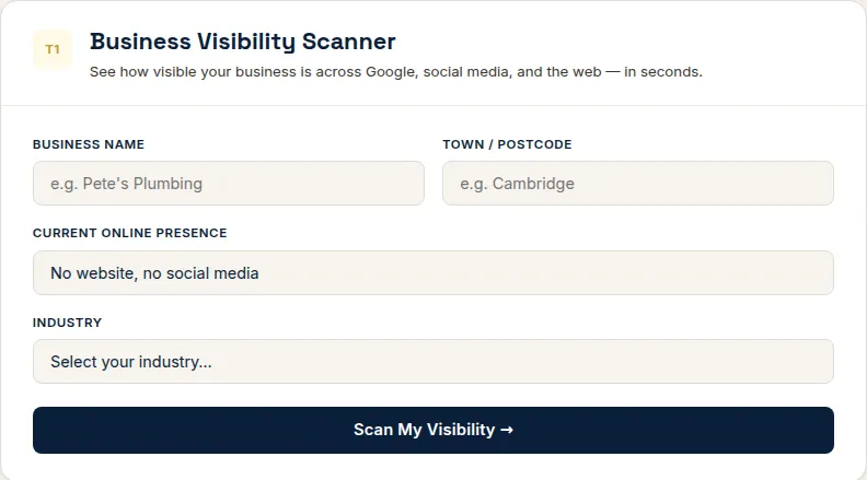 Business Visibility Scanner — check how visible your business is online